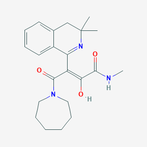 molecular formula C22H29N3O3 B11077997 (3E)-4-(azepan-1-yl)-3-(3,3-dimethyl-3,4-dihydroisoquinolin-1(2H)-ylidene)-N-methyl-2,4-dioxobutanamide 