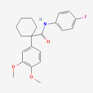 molecular formula C21H24FNO3 B11078007 1-(3,4-dimethoxyphenyl)-N-(4-fluorophenyl)cyclohexanecarboxamide 