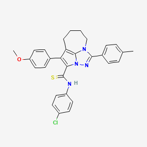 N-(4-chlorophenyl)-4-(4-methoxyphenyl)-1-(4-methylphenyl)-5,6,7,8-tetrahydro-2,2a,8a-triazacyclopenta[cd]azulene-3-carbothioamide