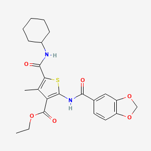 Ethyl 2-[(1,3-benzodioxol-5-ylcarbonyl)amino]-5-(cyclohexylcarbamoyl)-4-methylthiophene-3-carboxylate