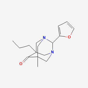 2-(2-Furyl)-5-methyl-7-propyl-1,3-diazatricyclo[3.3.1.1~3,7~]decan-6-one