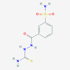 molecular formula C8H10N4O3S2 B11078050 2-[(3-Sulfamoylphenyl)carbonyl]hydrazinecarbothioamide 