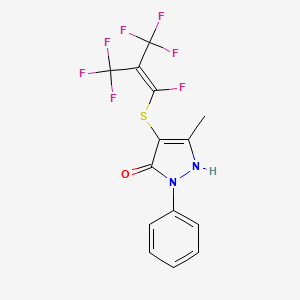 molecular formula C14H9F7N2OS B11078053 5-Methyl-2-phenyl-4-(1,3,3,3-tetrafluoro-2-trifluoromethyl-propenylsulfanyl)-1,2-dihydro-pyrazol-3-one 