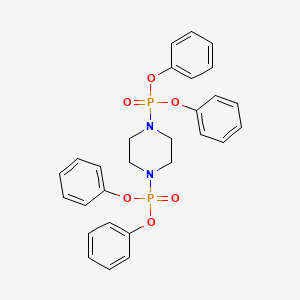 molecular formula C28H28N2O6P2 B11078084 Tetraphenyl piperazine-1,4-diyldiphosphonate 