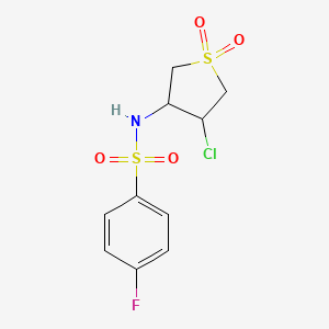 molecular formula C10H11ClFNO4S2 B11078090 N-(4-chloro-1,1-dioxidotetrahydrothiophen-3-yl)-4-fluorobenzenesulfonamide 