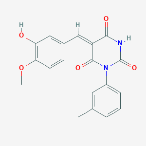 (5Z)-5-(3-hydroxy-4-methoxybenzylidene)-1-(3-methylphenyl)pyrimidine-2,4,6(1H,3H,5H)-trione