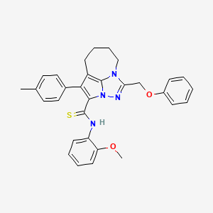 N-(2-methoxyphenyl)-4-(4-methylphenyl)-1-(phenoxymethyl)-5,6,7,8-tetrahydro-2,2a,8a-triazacyclopenta[cd]azulene-3-carbothioamide