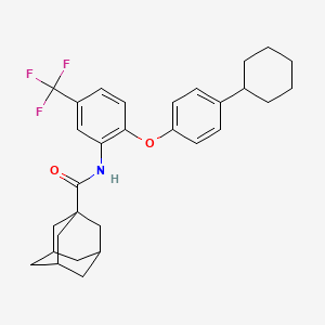 molecular formula C30H34F3NO2 B11078141 N-[2-(4-cyclohexylphenoxy)-5-(trifluoromethyl)phenyl]adamantane-1-carboxamide 