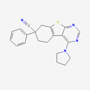 7-Phenyl-4-(pyrrolidin-1-yl)-5,6,7,8-tetrahydro[1]benzothieno[2,3-d]pyrimidine-7-carbonitrile