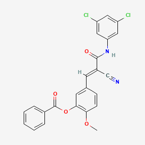 5-{(1E)-2-cyano-3-[(3,5-dichlorophenyl)amino]-3-oxoprop-1-en-1-yl}-2-methoxyphenyl benzoate