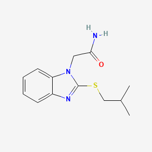 molecular formula C13H17N3OS B11078163 2-{2-[(2-methylpropyl)sulfanyl]-1H-benzimidazol-1-yl}acetamide 