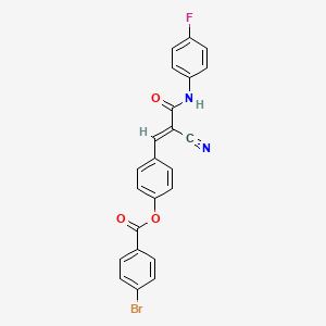 4-{(1E)-2-cyano-3-[(4-fluorophenyl)amino]-3-oxoprop-1-en-1-yl}phenyl 4-bromobenzoate