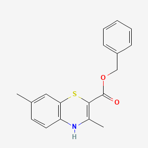 molecular formula C18H17NO2S B11078173 benzyl 3,7-dimethyl-4H-1,4-benzothiazine-2-carboxylate 