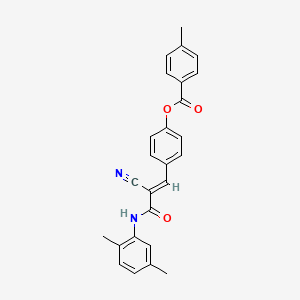 4-{(1E)-2-cyano-3-[(2,5-dimethylphenyl)amino]-3-oxoprop-1-en-1-yl}phenyl 4-methylbenzoate