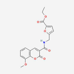 molecular formula C19H17NO7 B11078187 ethyl 5-({[(8-methoxy-2-oxo-2H-chromen-3-yl)carbonyl]amino}methyl)-2-furoate 