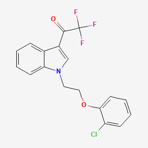 molecular formula C18H13ClF3NO2 B11078189 1-{1-[2-(2-chlorophenoxy)ethyl]-1H-indol-3-yl}-2,2,2-trifluoroethanone 