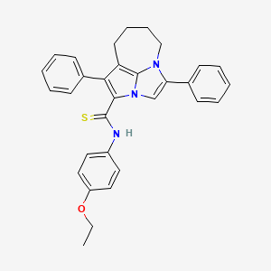 molecular formula C31H29N3OS B11078213 N-(4-ethoxyphenyl)-1,4-diphenyl-5,6,7,8-tetrahydro-2a,4a-diazacyclopenta[cd]azulene-2-carbothioamide 