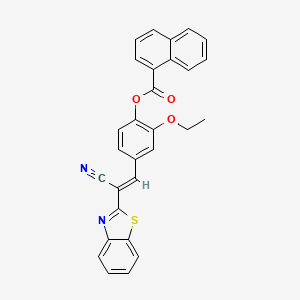 molecular formula C29H20N2O3S B11078227 4-[(E)-2-(1,3-benzothiazol-2-yl)-2-cyanoethenyl]-2-ethoxyphenyl naphthalene-1-carboxylate 