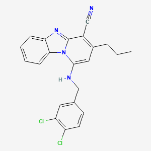 molecular formula C22H18Cl2N4 B11078238 1-[(3,4-Dichlorobenzyl)amino]-3-propylpyrido[1,2-a]benzimidazole-4-carbonitrile 