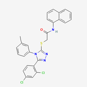 2-{[5-(2,4-Dichlorophenyl)-4-(3-methylphenyl)-4H-1,2,4-triazol-3-YL]sulfanyl}-N-(1-naphthyl)acetamide