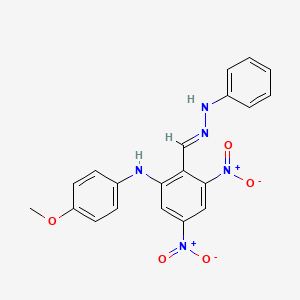 N-(4-methoxyphenyl)-3,5-dinitro-2-[(E)-(2-phenylhydrazinylidene)methyl]aniline