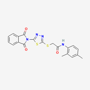 molecular formula C20H16N4O3S2 B11078294 N-(2,4-dimethylphenyl)-2-{[5-(1,3-dioxo-1,3-dihydro-2H-isoindol-2-yl)-1,3,4-thiadiazol-2-yl]sulfanyl}acetamide 