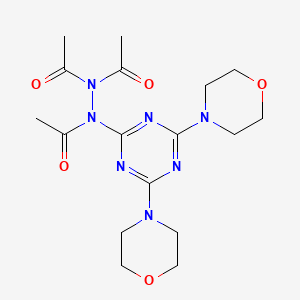 molecular formula C17H25N7O5 B11078309 N,N'-diacetyl-N'-[4,6-di(morpholin-4-yl)-1,3,5-triazin-2-yl]acetohydrazide 