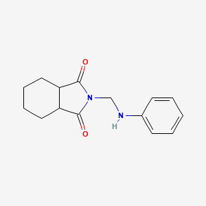 molecular formula C15H18N2O2 B11078327 Isoindole-1,3-dione, perhydro-2-phenylaminomethyl- 