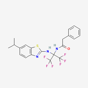 N-(1,1,1,3,3,3-hexafluoro-2-{[6-(propan-2-yl)-1,3-benzothiazol-2-yl]amino}propan-2-yl)-2-phenylacetamide