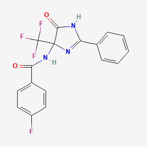 4-Fluoro-N-[4-oxo-2-phenyl-5-(trifluoromethyl)-4,5-dihydro-1H-imidazol-5-yl]benzamide