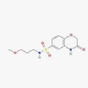 molecular formula C12H16N2O5S B11078343 N-(3-methoxypropyl)-3-oxo-3,4-dihydro-2H-1,4-benzoxazine-6-sulfonamide 