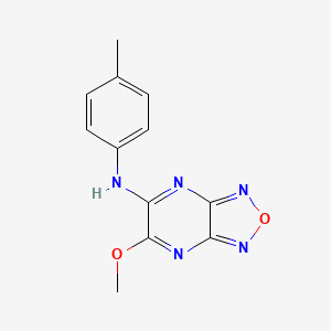 molecular formula C12H11N5O2 B11078344 (6-Methoxy-[1,2,5]oxadiazolo[3,4-b]pyrazin-5-yl)-p-tolyl-amine 