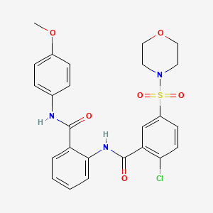 molecular formula C25H24ClN3O6S B11078349 2-chloro-N-{2-[(4-methoxyphenyl)carbamoyl]phenyl}-5-(morpholin-4-ylsulfonyl)benzamide 