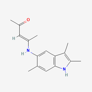 molecular formula C16H20N2O B11078362 Pent-3-en-2-one, 4-(2,3,6-trimethyl-1H-indol-5-ylamino)- 