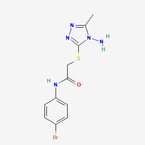 molecular formula C11H12BrN5OS B11078367 2-[(4-amino-5-methyl-4H-1,2,4-triazol-3-yl)sulfanyl]-N-(4-bromophenyl)acetamide 