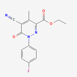 1,6-Dihydropyridazine-3-carboxylic acid, 5-cyano-1-(4-fluorophenyl)-4-methyl-6-oxo-, ethyl ester