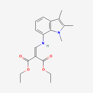 diethyl {[(1,2,3-trimethyl-1H-indol-7-yl)amino]methylidene}propanedioate