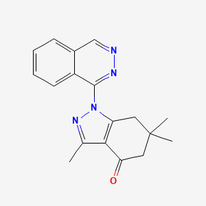 molecular formula C18H18N4O B11078414 Indazol-4-one, 3,6,6-trimethyl-1-phthalazin-1-yl-1,5,6,7-tetrahydro- 