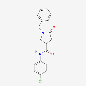 molecular formula C18H17ClN2O2 B11078434 1-benzyl-N-(4-chlorophenyl)-5-oxopyrrolidine-3-carboxamide 