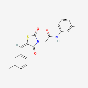 molecular formula C20H18N2O3S B11078436 2-[(5E)-5-(3-methylbenzylidene)-2,4-dioxo-1,3-thiazolidin-3-yl]-N-(3-methylphenyl)acetamide 