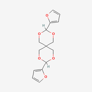 molecular formula C15H16O6 B11078440 2,4,8,10-Tetraoxaspiro[5.5]undecane, 3,9-di-2-furanyl- CAS No. 5115-25-3