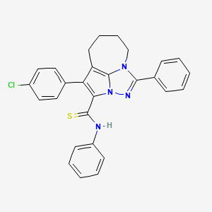 4-(4-chlorophenyl)-N,1-diphenyl-5,6,7,8-tetrahydro-2,2a,8a-triazacyclopenta[cd]azulene-3-carbothioamide