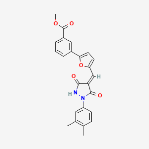 methyl 3-(5-{(E)-[1-(3,4-dimethylphenyl)-3,5-dioxopyrazolidin-4-ylidene]methyl}furan-2-yl)benzoate