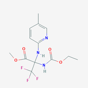 2-Ethoxycarbonylamino-3,3,3-trifluoro-2-(5-methyl-pyridin-2-ylamino)-propionic acid methyl ester