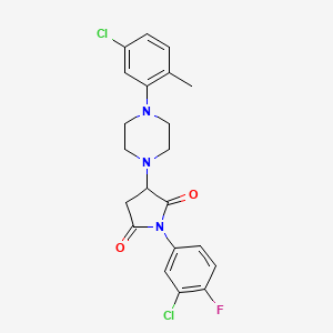 1-(3-Chloro-4-fluorophenyl)-3-[4-(5-chloro-2-methylphenyl)piperazin-1-yl]pyrrolidine-2,5-dione