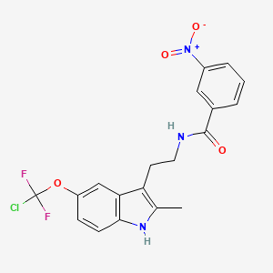 molecular formula C19H16ClF2N3O4 B11078522 N-(2-{5-[chloro(difluoro)methoxy]-2-methyl-1H-indol-3-yl}ethyl)-3-nitrobenzamide 