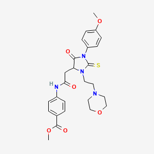 Methyl 4-[({1-(4-methoxyphenyl)-3-[2-(morpholin-4-yl)ethyl]-5-oxo-2-thioxoimidazolidin-4-yl}acetyl)amino]benzoate