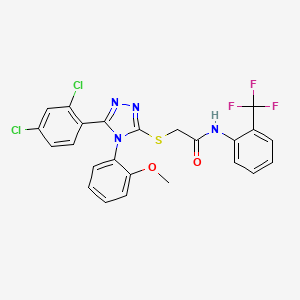 2-{[5-(2,4-dichlorophenyl)-4-(2-methoxyphenyl)-4H-1,2,4-triazol-3-yl]sulfanyl}-N-[2-(trifluoromethyl)phenyl]acetamide