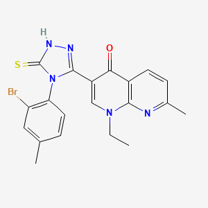 molecular formula C20H18BrN5OS B11078572 3-[4-(2-bromo-4-methylphenyl)-5-sulfanyl-4H-1,2,4-triazol-3-yl]-1-ethyl-7-methyl-1,8-naphthyridin-4(1H)-one 