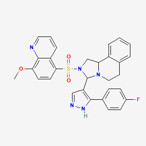 3-[3-(4-fluorophenyl)-1H-pyrazol-4-yl]-2-[(8-methoxyquinolin-5-yl)sulfonyl]-1,2,3,5,6,10b-hexahydroimidazo[5,1-a]isoquinoline